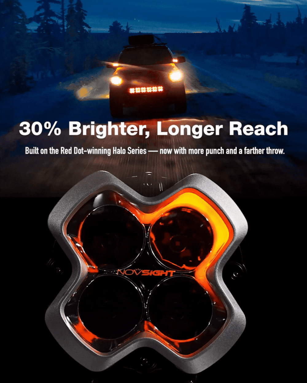 HALO Pro Series 6インチ LED Pod Lights with Dynamic DRL Modes