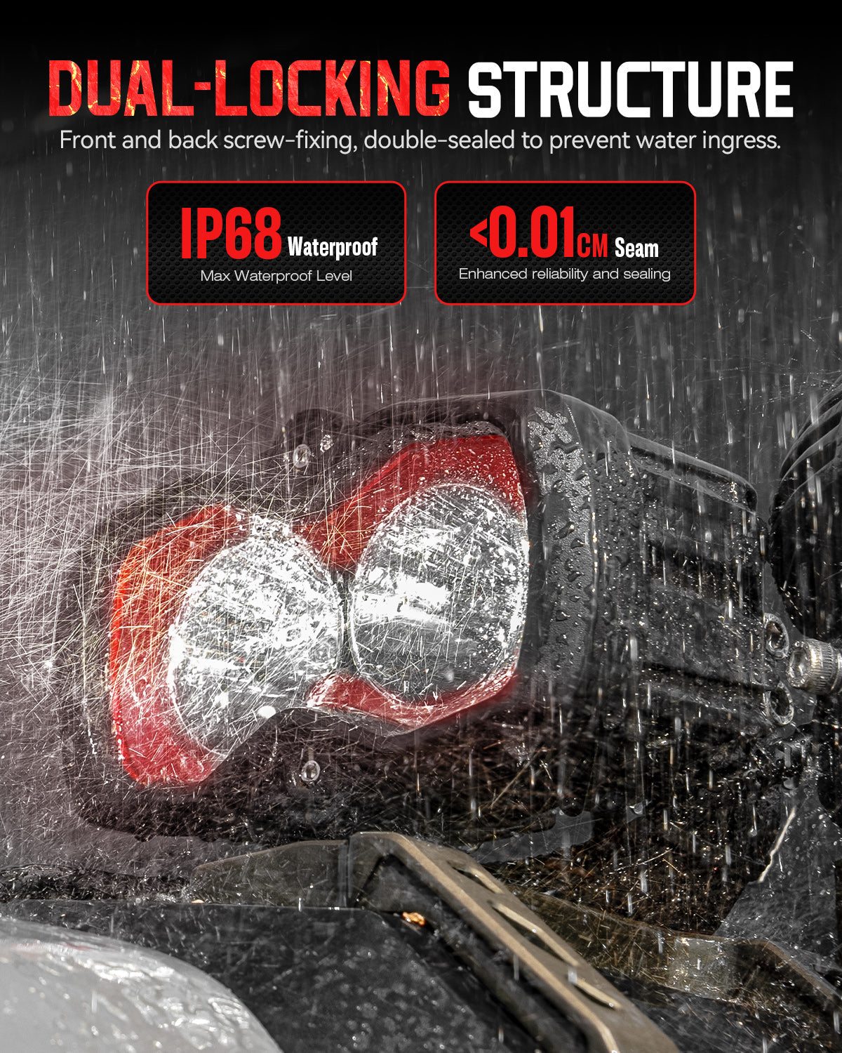 HALO SE Series 4.5インチ LED Pod Lights with Red and White DRL