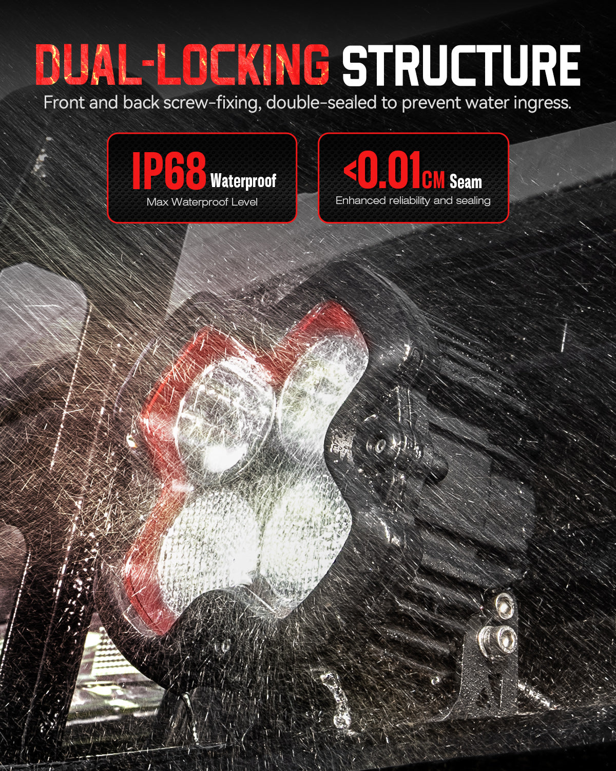 HALO SE Series 6インチ LED Pod Lights with Red and White DRL