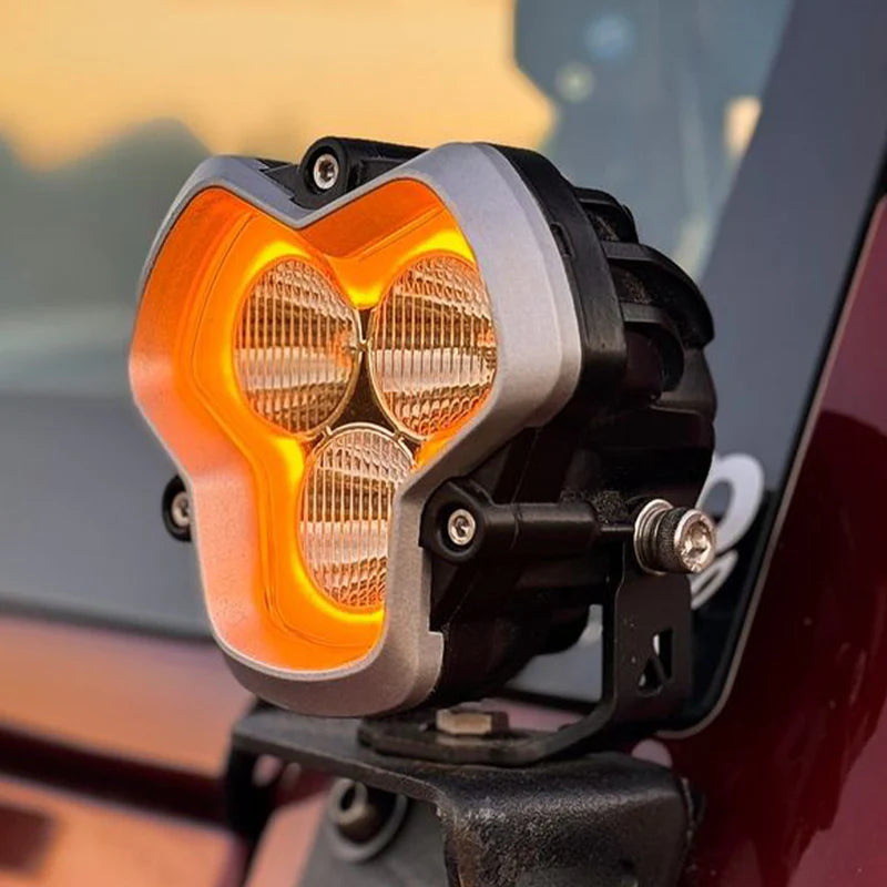 HALO Series 3インチ LED Pod Lights with DRL 48W Twin Light Kit System Pair