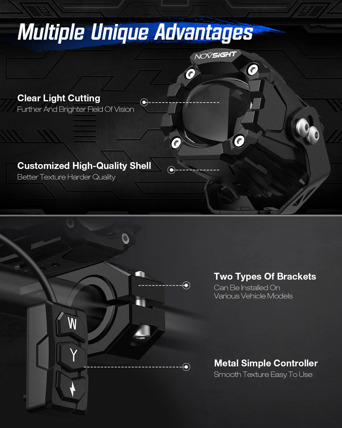 CYBER Series | 2 インチ LED Pods Off-road Motorcycle UTV ATV Driving Lights Multi Modes