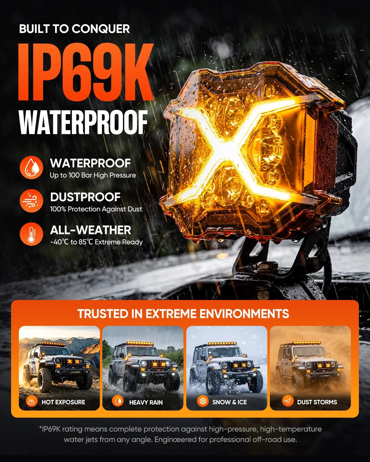 X-Series | 7 Inch Off-Road LED Pod Lights with Animated X DRL — 3-in-1 Beam (set)