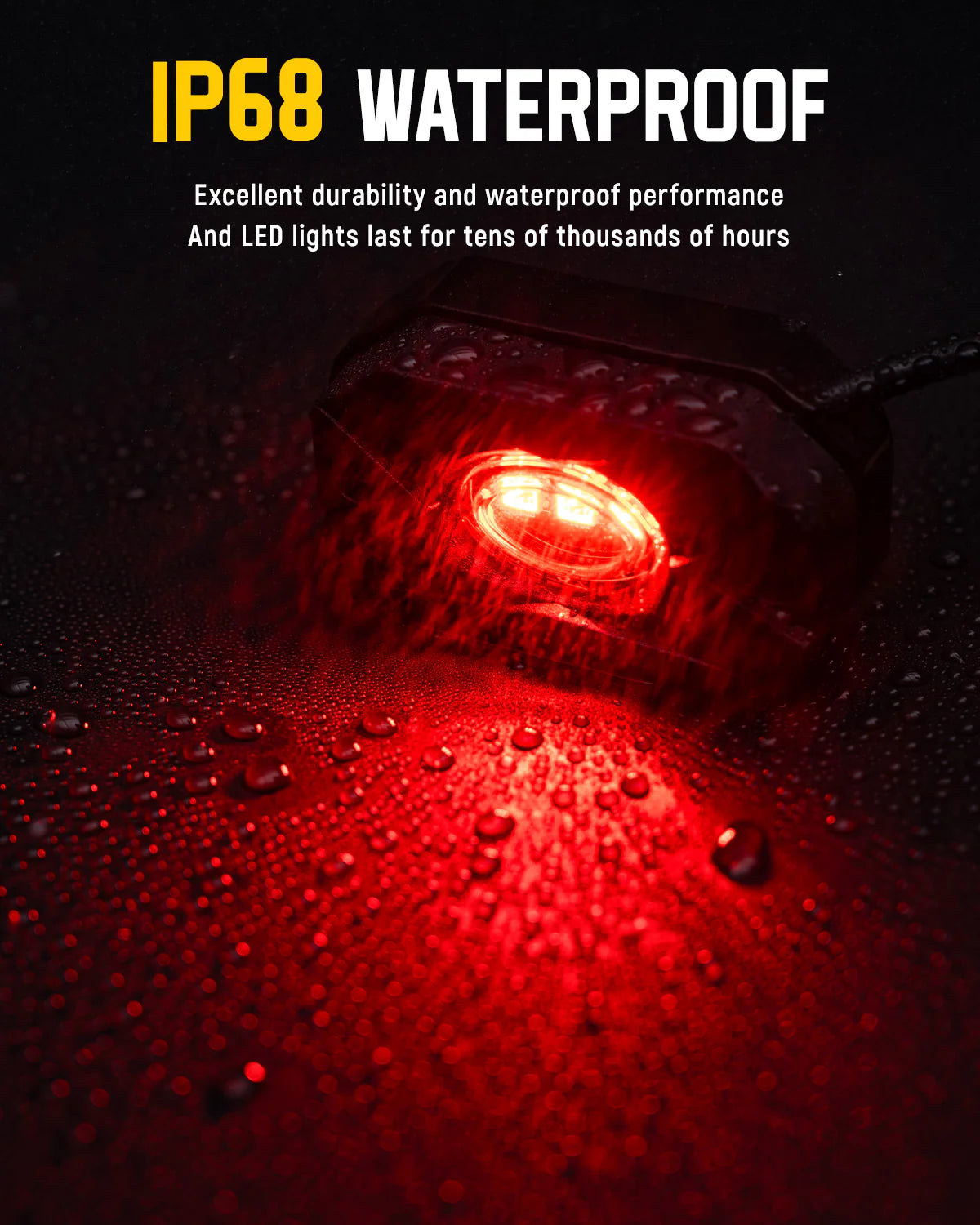 RGB LED Rock Lights Kit One to Eight (4Pods Set 8 Pods Set)