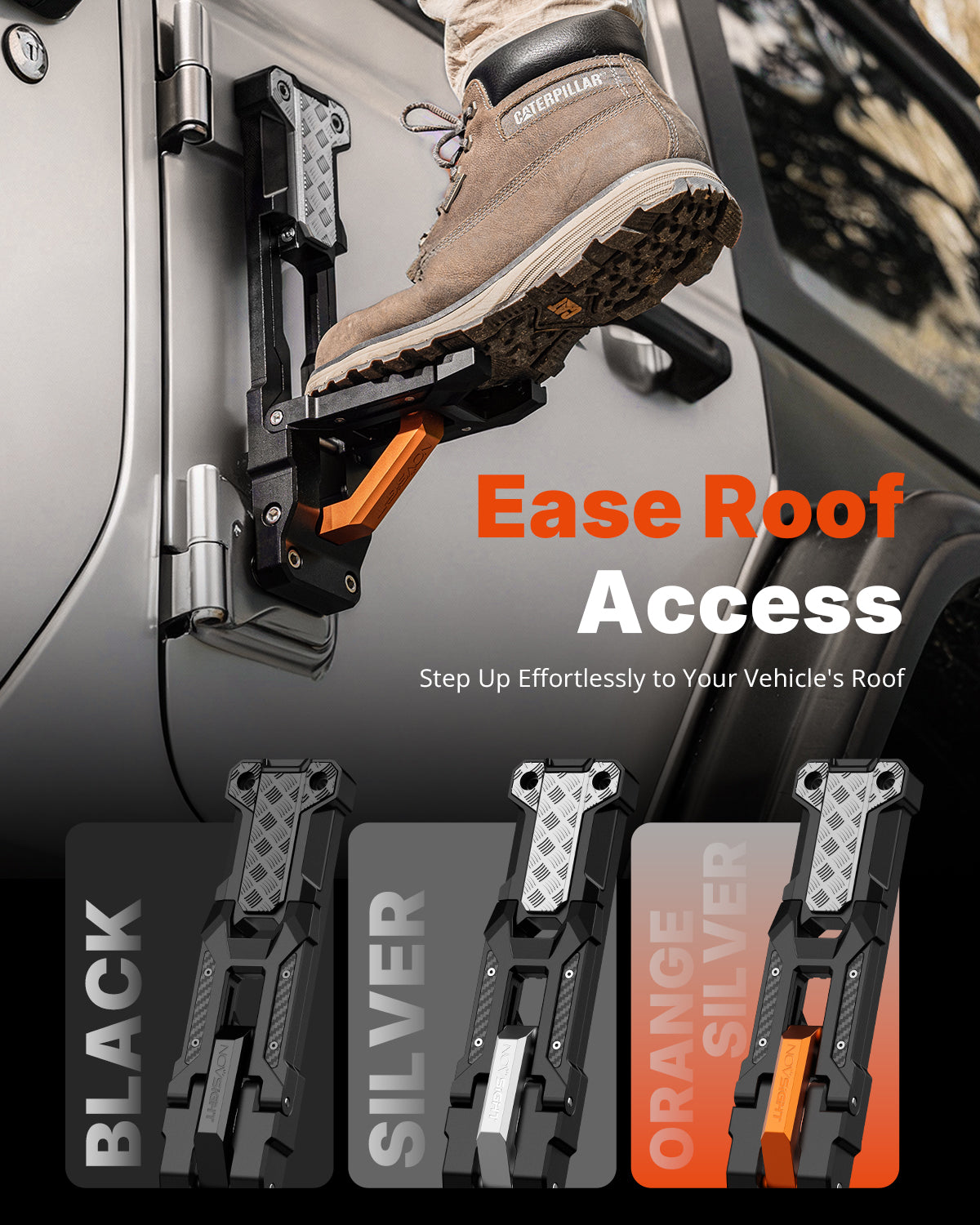 Side Door Step Folding Foot Pedal For Jeep Wrangler JL/JK 2007~