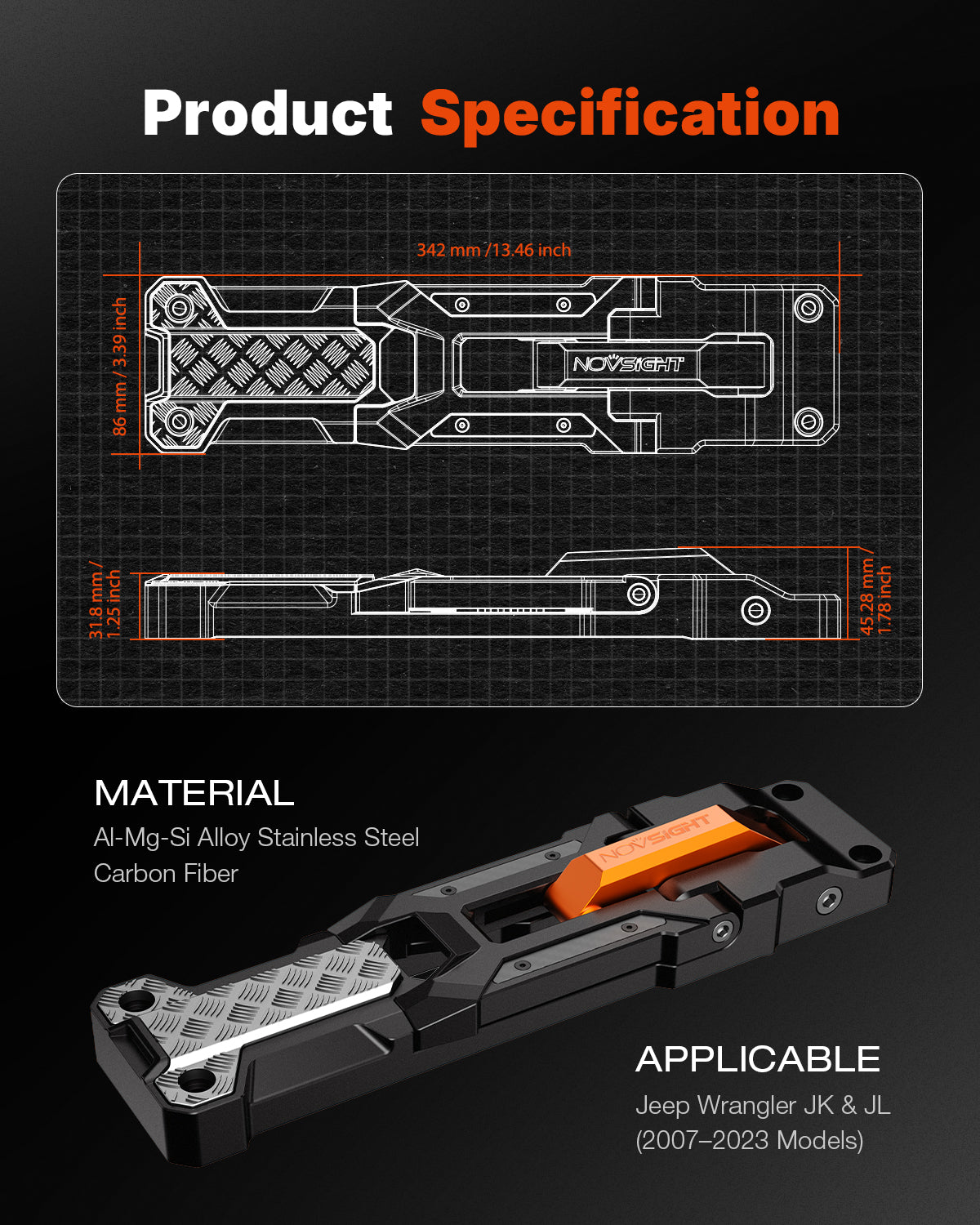 Side Door Step Folding Foot Pedal For Jeep Wrangler JL/JK 2007~