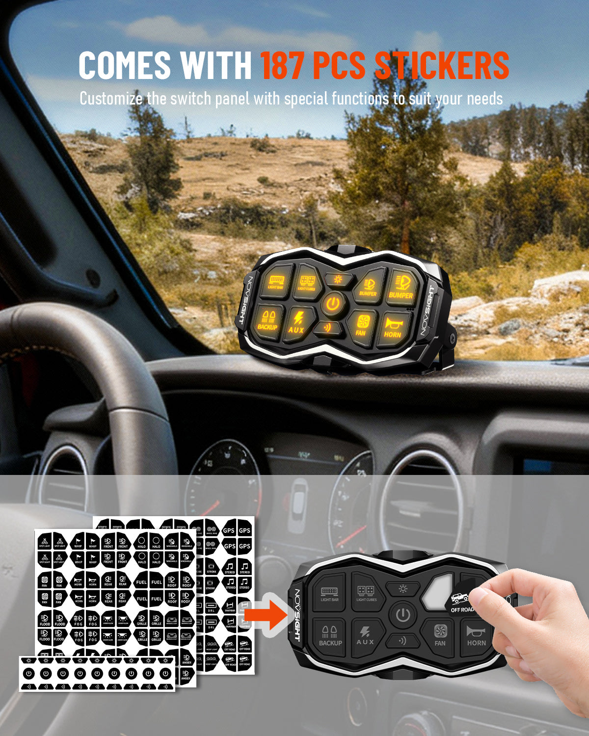 HALO Series 8ギャング Voice-Controlled Switch Panel 8 Circuits