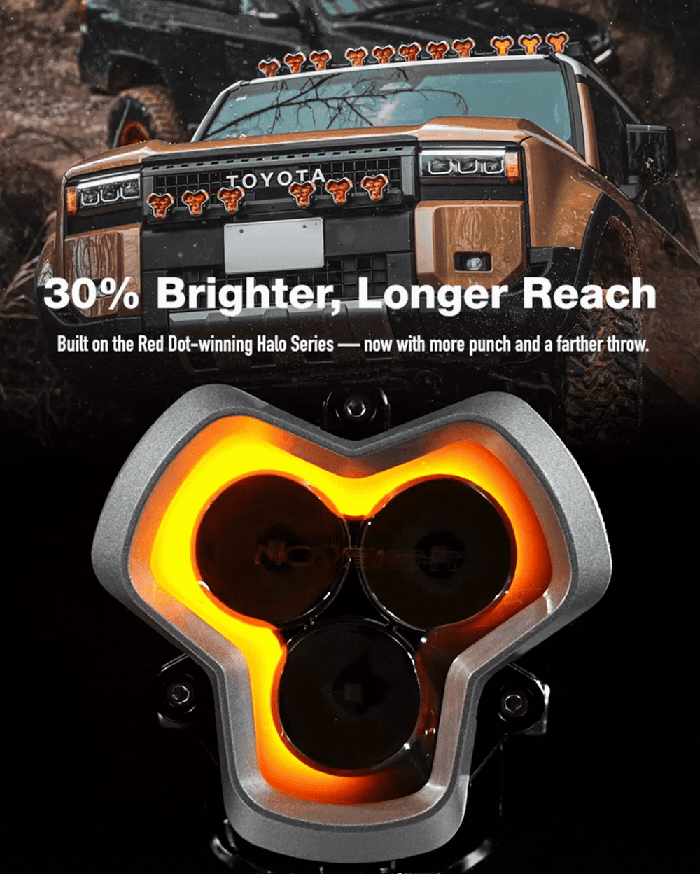 HALO Pro Series 3インチ LED Pod Lights with Dynamic DRL Modes