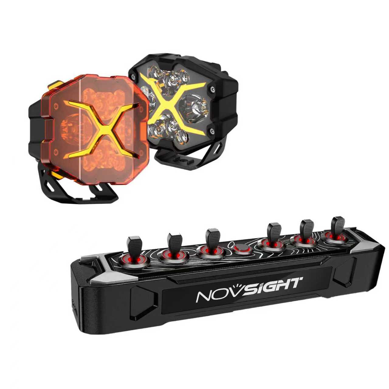 X-Series 4インチ LED Pod Light DRL Driving Beam with 6-Gang Toggle Switch Wireless-Control