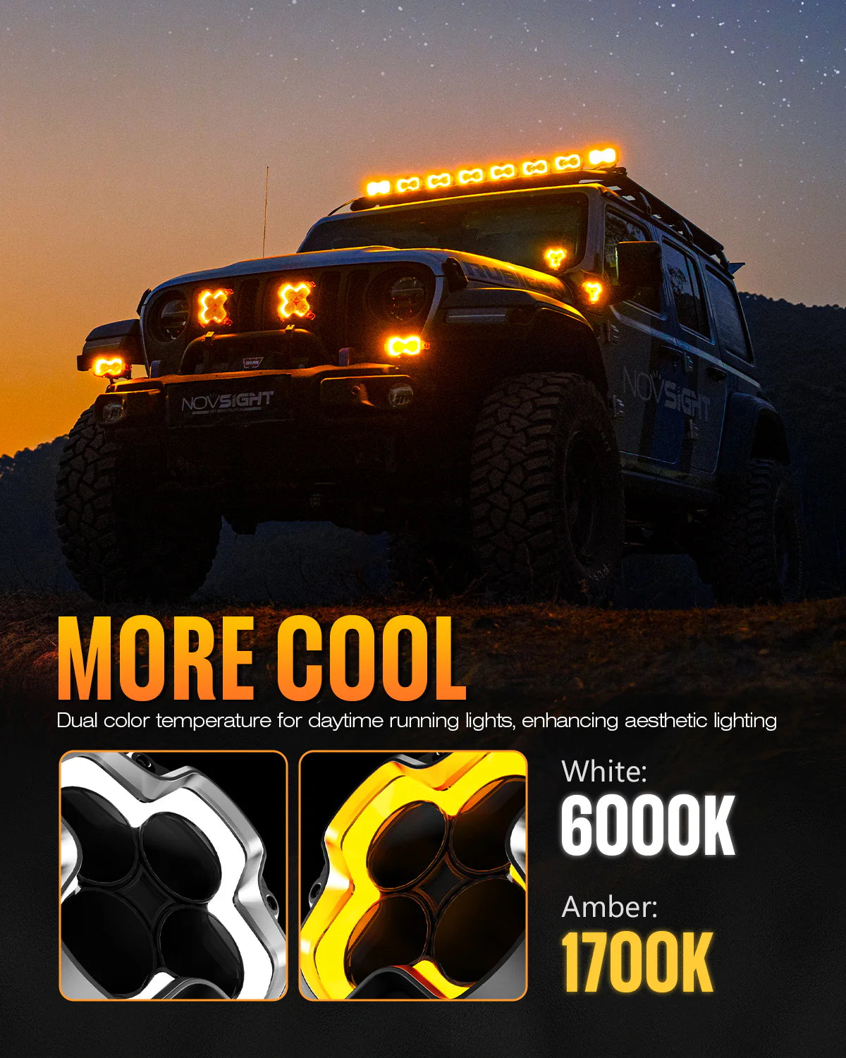 HALO Series 6インチ LED Pod Lights with DRL 60W Twin Light Kit System Pair