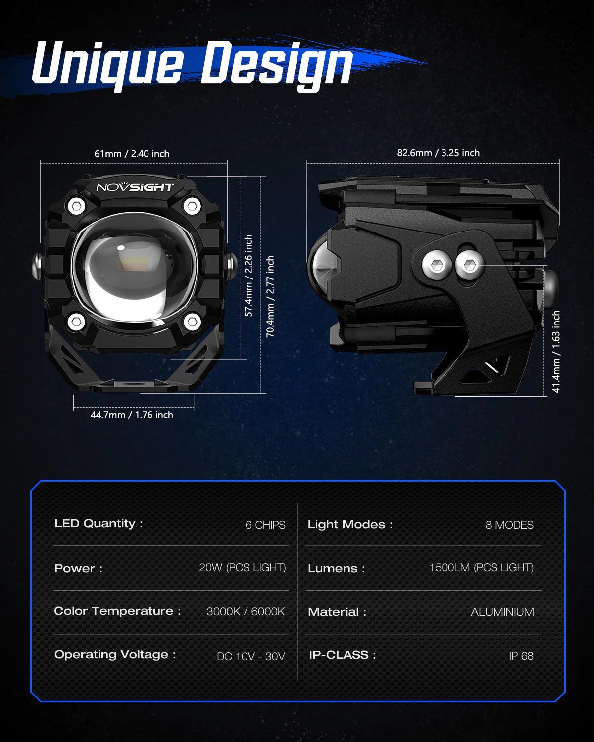 CYBER Series | 2 インチ LED Pods Off-road Motorcycle UTV ATV Driving Lights Multi Modes