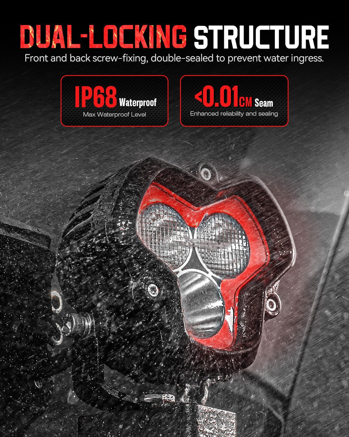 HALO SE Series 3インチ LED Pod Lights with Red and White DRL