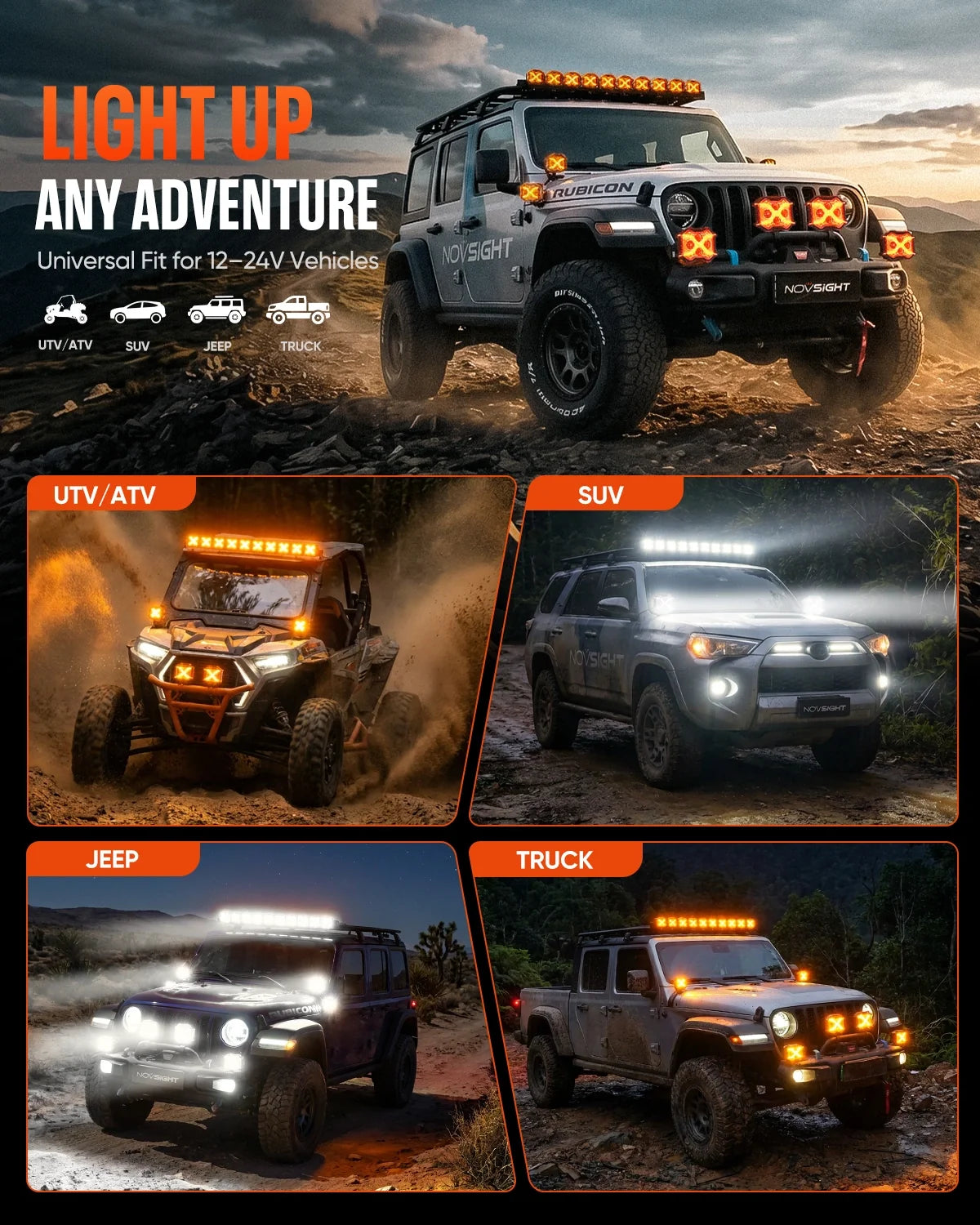 X-Series | 7 Inch Off-Road LED Pod Lights with Animated X DRL — 3-in-1 Beam (set)