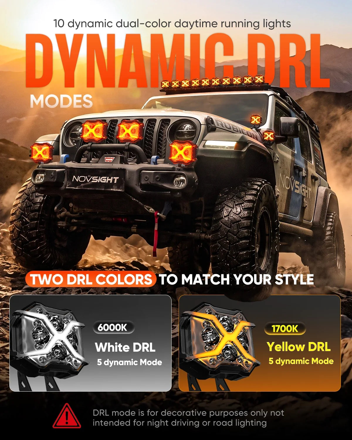 X-Series | 7 Inch Off-Road LED Pod Lights with Animated X DRL — 3-in-1 Beam (set)