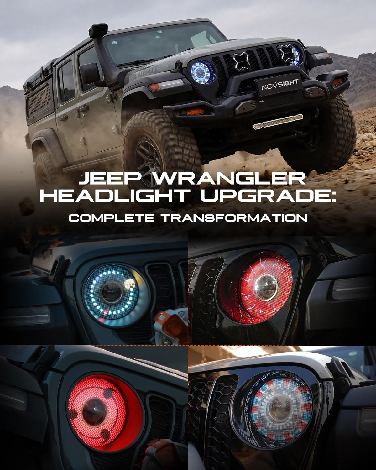 PRE-SALE CYBEREYE 9" Custom Dynamic LED Screen Headlights US DOT Certified for Jeep Wrangler JL & Gladiator JT 2018-2026