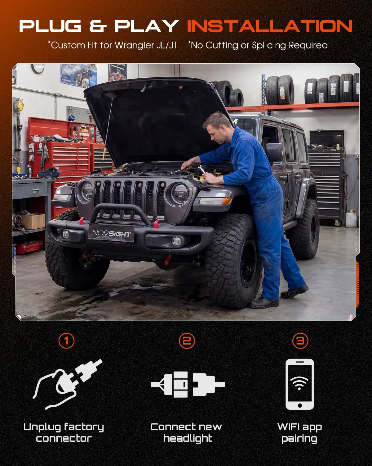 PRE-SALE CYBEREYE 9" Custom Dynamic LED Screen Headlights US DOT Certified for Jeep Wrangler JL & Gladiator JT 2018-2026