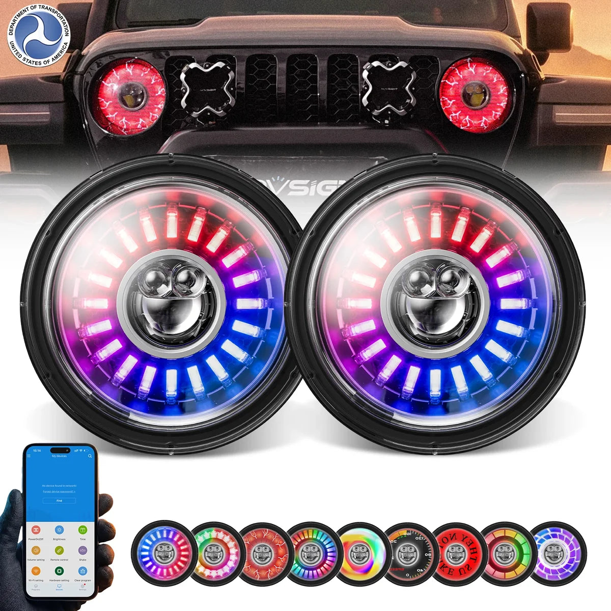 PRE-SALE CYBEREYE 9" Custom Dynamic LED Screen Headlights US DOT Certified for Jeep Wrangler JL & Gladiator JT 2018-2026