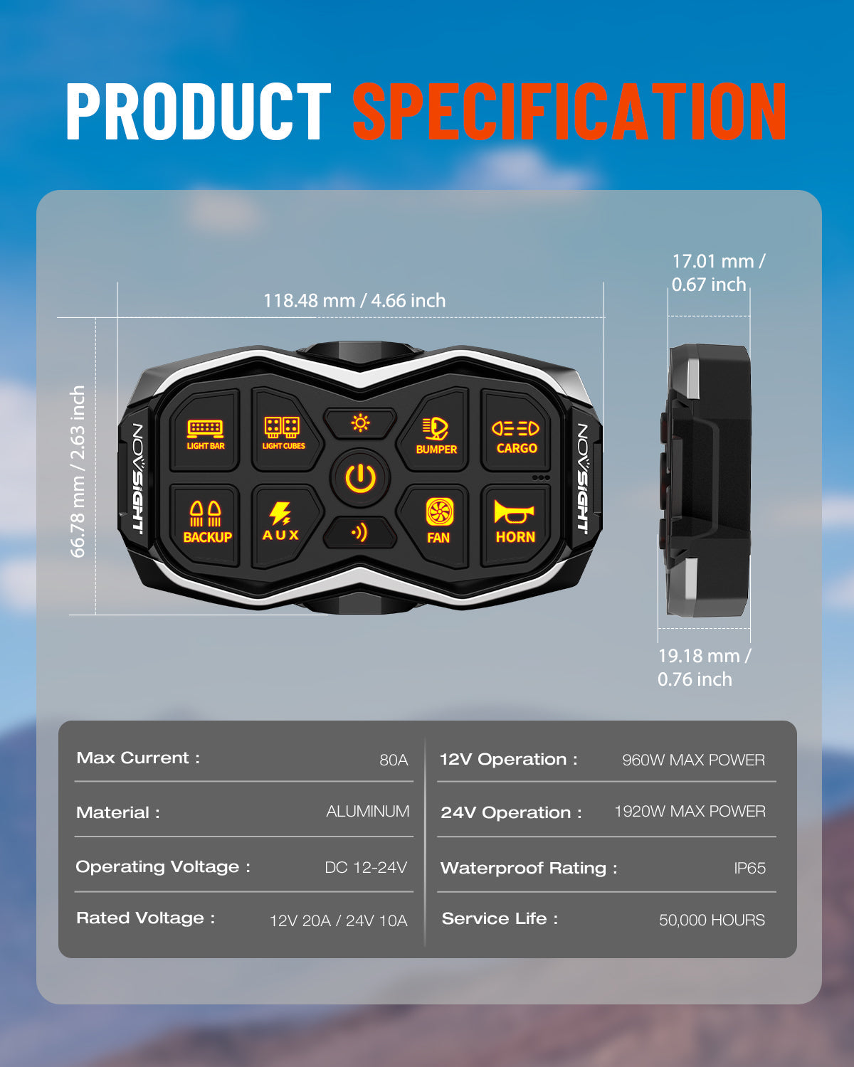 HALO Series 8ギャング Voice-Controlled Switch Panel 8 Circuits